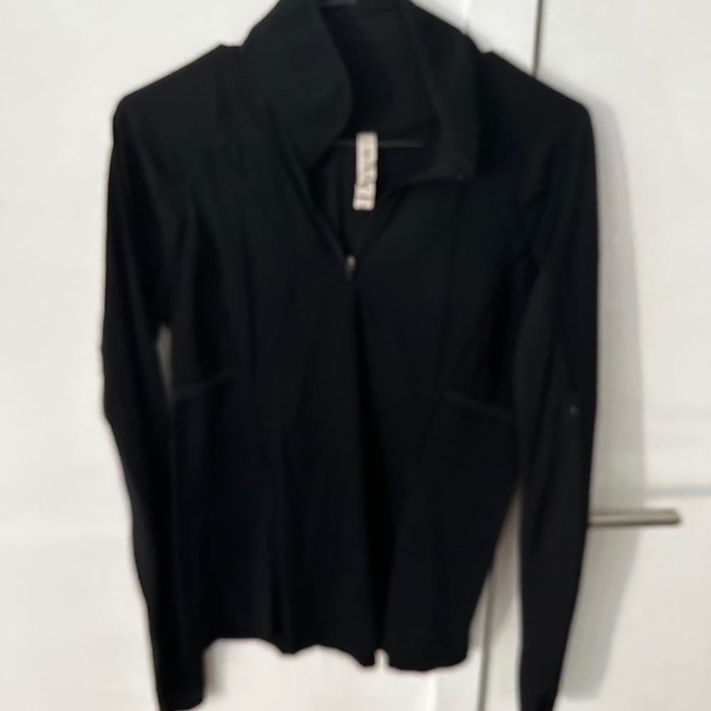 Black Lulu quarter zip long sleeve jacket - Picture 4 of 7